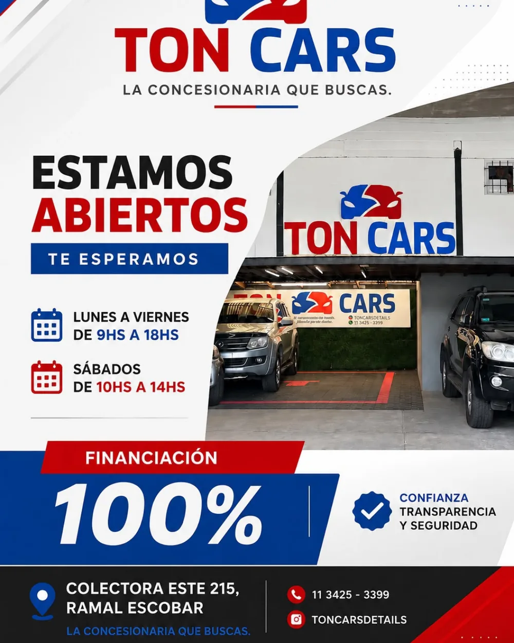 Frente del salón de Ton Cars en Ingeniero Maschwitz